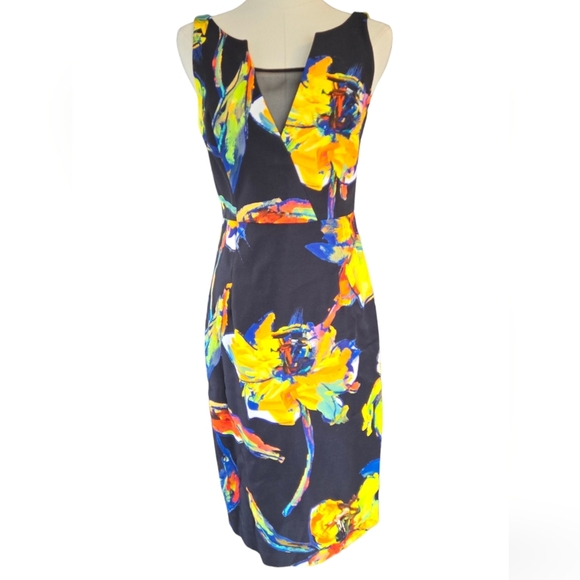 NWT Milly Pop Art Ella Floral Midi Dress - Size 4 - Picture 9 of 11